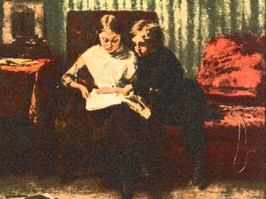 457px-Théophile_Emmanuel_Duverger_Two_children_reading c